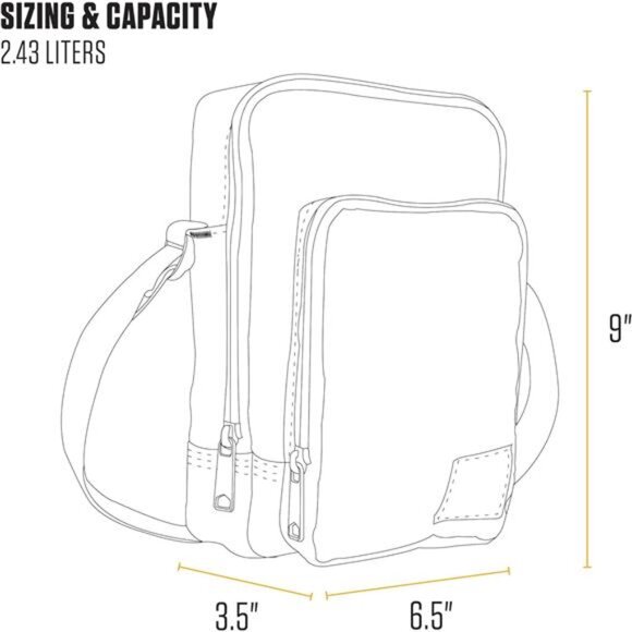 Durable Crossbody Bag for Men Women Zipper Bag Adjustable Travel Hiking Everyday - Picture 5 of 7